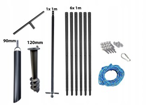 Wiertnica ręczna do studni 120mm 7m + szlamówka 90