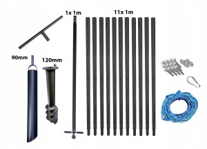 Wiertnica ręczna studni 120mm 12m szlamówka 90mm